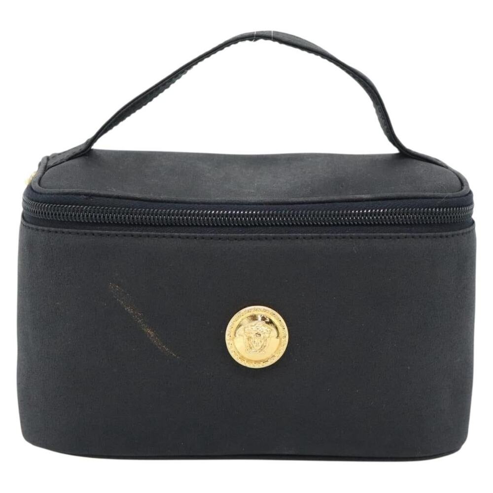 Gianni Versace Leather Vanity Handbag Black